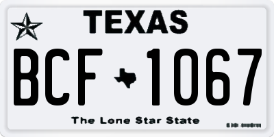 TX license plate BCF1067