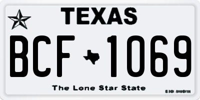 TX license plate BCF1069
