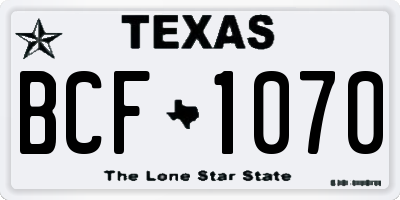 TX license plate BCF1070
