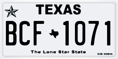 TX license plate BCF1071
