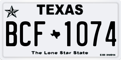 TX license plate BCF1074
