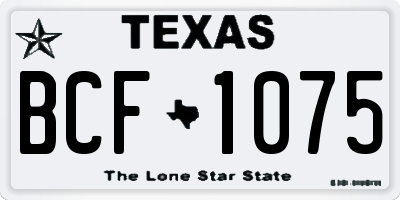 TX license plate BCF1075
