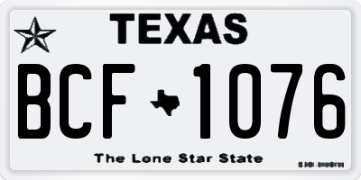 TX license plate BCF1076
