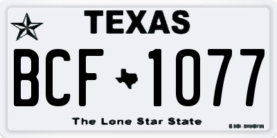 TX license plate BCF1077