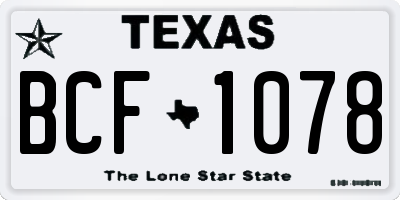 TX license plate BCF1078