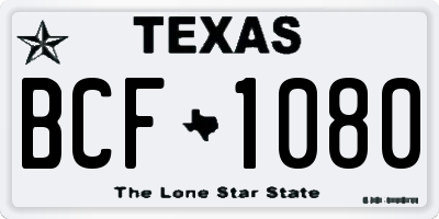 TX license plate BCF1080