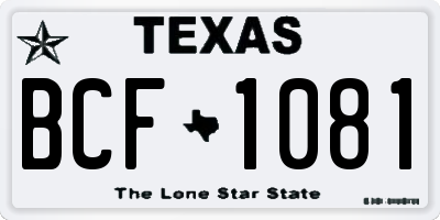 TX license plate BCF1081