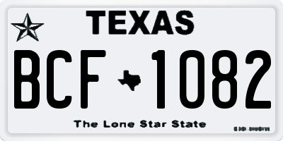 TX license plate BCF1082