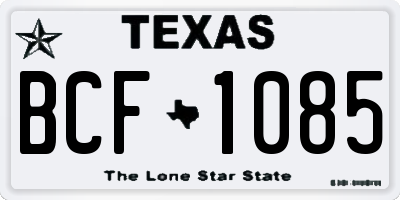 TX license plate BCF1085