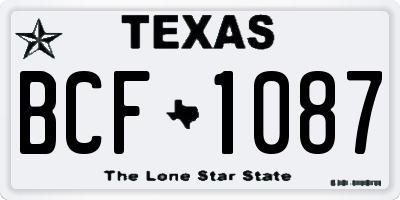 TX license plate BCF1087