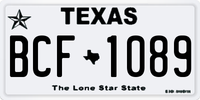 TX license plate BCF1089