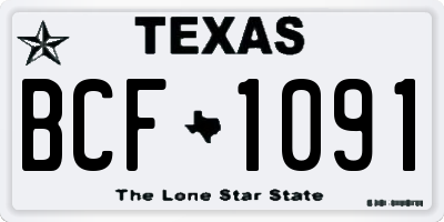 TX license plate BCF1091