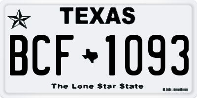 TX license plate BCF1093