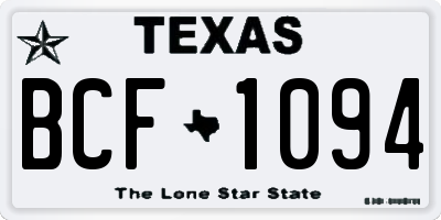 TX license plate BCF1094