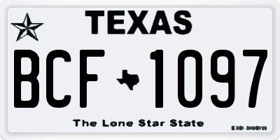 TX license plate BCF1097