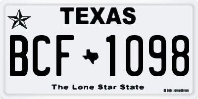 TX license plate BCF1098