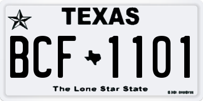 TX license plate BCF1101