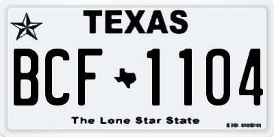 TX license plate BCF1104