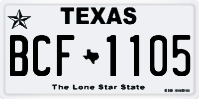 TX license plate BCF1105