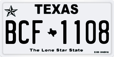 TX license plate BCF1108