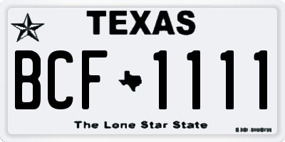 TX license plate BCF1111