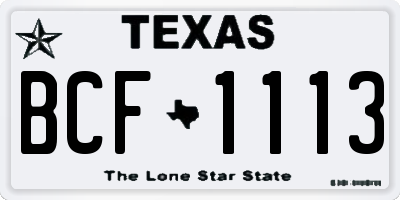 TX license plate BCF1113