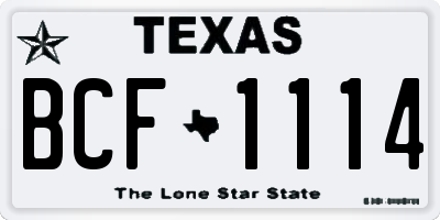 TX license plate BCF1114