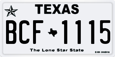 TX license plate BCF1115