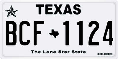 TX license plate BCF1124