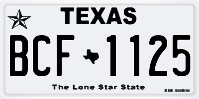 TX license plate BCF1125