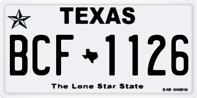TX license plate BCF1126
