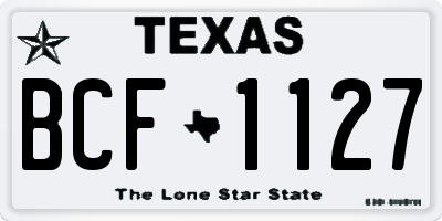TX license plate BCF1127