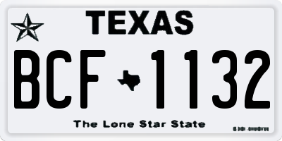 TX license plate BCF1132