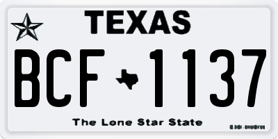TX license plate BCF1137
