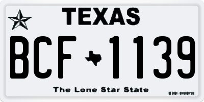 TX license plate BCF1139