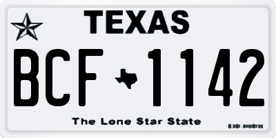 TX license plate BCF1142