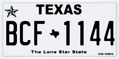 TX license plate BCF1144