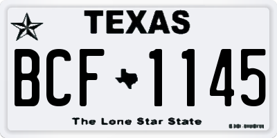TX license plate BCF1145