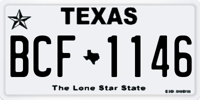 TX license plate BCF1146