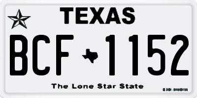TX license plate BCF1152