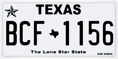 TX license plate BCF1156