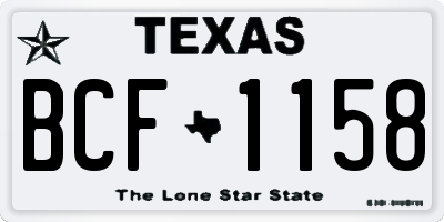 TX license plate BCF1158
