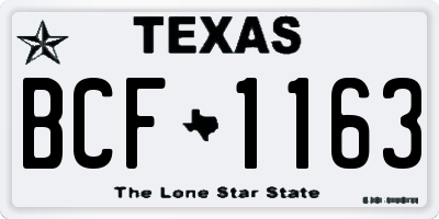 TX license plate BCF1163