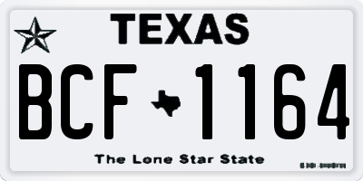 TX license plate BCF1164