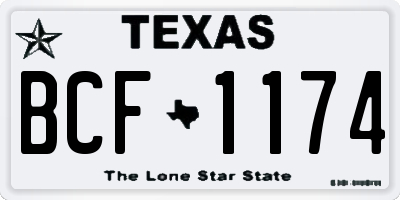 TX license plate BCF1174
