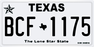 TX license plate BCF1175