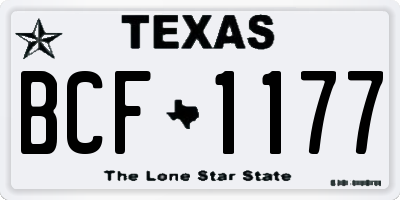 TX license plate BCF1177