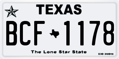 TX license plate BCF1178