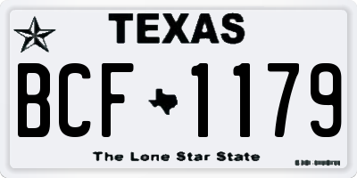 TX license plate BCF1179