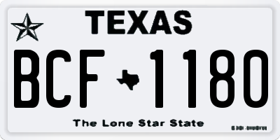 TX license plate BCF1180